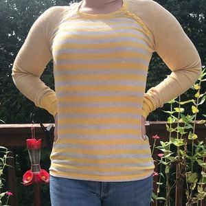Yellow and Beige Striped Shirt